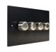 Penland 4G 2W 4 x 250W/VA Dimmer Switch in Brushed Aluminium Satin Black