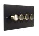 Penland 4G 2W 4 x 250W/VA Dimmer Switch in Brushed Aluminium Matt Black