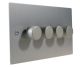 Penland 4G 2Way Push on/Push off 4 x 250W/VA Dimmer Switch in Brushed Aluminium-Satin Silver