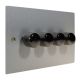 Penland 4G 2Way Push on/Push off 4 x 250W/VA Dimmer Switch in Brushed Aluminium-Satin Silver