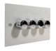 Penland 4 G 2Way  LED Dimmer Switch in Gloss White with Polished Stainless Knobs