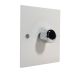 Penland 1G Fan Control Dimmer Switch in Gloss White with Polished Stainless Knobs.