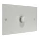 Penland 1G 2Way 1000Watt Push on/push off Dimmer Switch Twin Plate in Gloss White with White Knobs.