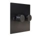 Penland 2G 2W 2 x 400W/VA Dimmer Switch in Brushed Aluminium Satin Black