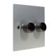 Penland 2G 2W  LED Dimmer Switch in Brushed Aluminium-Satin Silver