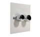 Penland 2G 2Way 2 x 400Watt Push on/push off Dimmer Switch in Gloss White with Polished Stainless Knobs. 