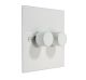 Penland 2G 2Way 2 x 250Watt Push on/push off Dimmer Switch in Gloss White with White Knobs.