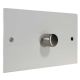 Penland 1G 2Way 1000 Watt Push on/push off Dimmer Switch Twin Plate in Gloss White with Satin Stainless Knobs