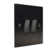 Penland 2G 2W 10A Rocker Switch in Brushed Aluminium Satin Black with  Black Insert