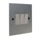 Penland 3G 2Way 10A Rocker Switch in Brushed Aluminium-Satin Silver with White insert with White Trim