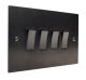 Penland 4G 2W 10A Rocker Switch in Brushed Aluminium Satin Black with Black Insert