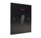 Penland 1G Double Pole 20A Rocker Switch with Neon in Brushed Aluminium Satin Black with Black insert