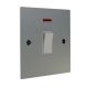 Penland 1G Double Pole 20A Rocker Switch with neon in Brushed Aluminium-Satin Silver