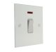 Penland 1G Double Pole 20A Rocker Switch with Neon in Gloss White with White Rocker with White trim