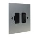 Penland 1 G 13A Switch Fuse Spur in Brushed Aluminium-Satin Silver with Black insert with Black Trim