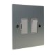 Penland 1 G 13A Switch Fuse Spur in Brushed Aluminium-Satin Silver with White insert with White Trim