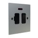 Penland 1 G 13A Switch Fuse Spur with neon in Brushed Aluminium-Satin Silver with Black insert with Black Trim