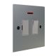 Penland 1 G 13A Switch Fuse Spur with neon in Brushed Aluminium-Satin Silver with White insert with White Trim