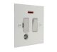 Penland 1 G 13A Switch Fuse Spur with Neon and Flex Outlet in Gloss White with White Rocker with White trim 