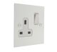 Penland 1 G 13A Switched Socket in Gloss White with White Rocker with White trim 