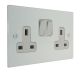 Penland 2 G 13A Switched Socket in Gloss White with White Rocker with White trim