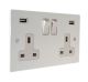 Penland 2G Switched USB charging  socket in Gloss White with WhiteTrim