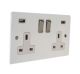 Penland 2G Switched USB charging  socket in Gloss White with Polished Rocker and WhiteTrim