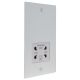 Penland 110/240 Dual Voltage Shaver Socket in Gloss White with White inserts