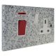 Quarry 45Amp Double Pole cooker Switch and 13Amp Switched Socket in Grey Sand