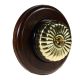 Round 1G Intermediate (3way switching)  Period Asbury Dark Oak Wood - Polished Brass Fluted Dome Light Switch Black Pattress