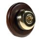 Round 1 Gang 2 Way Period Asbury Dark Oak Wood - Polished Brass Dome Light Switch Black Pattress