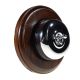 Round 1 Gang 2 Way Period Asbury Dark Oak Wood - Polished Chrome Dome Light Switch Black Pattress