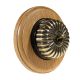 Round 1 Gang 2 Way Period Asbury Light Oak Wood - Antique Fluted Dome Light Switch Black Pattress