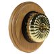 Round 1G Intermediate (3way switching) Period Asbury Light Oak Wood - Polished Brass Fluted Dome Light Switch