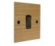 Solo Flat Plate Wood 1 Gang 2Way 10Amp Rocker Switch in  Oak with Antique Brass Rocker and Black Trim