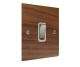 Walnut Flat Plate Wood 1 Gang 2Way 10Amp Rocker Switch with Satin Stainless Rocker and White Trim