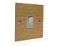 Solo Flat Plate Wood 1 Gang Intermediate(3way switching) Rocker Switch in  Oak with Polished Stainless Rocker and White Trim