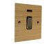 Solo Flat Plate Wood 1G Double Pole 20Amp Rocker Switch with Neon in  Oak with Antique Brass Rocker and Black Trim