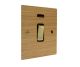 Solo Flat Plate Wood 1G Double Pole 20Amp Rocker Switch with Neon in  Oak with Polished Brass Rocker and Black trim