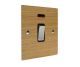 Solo Flat Plate Wood 1G Double Pole 20Amp Rocker Switch with Neon in  Oak with Polished Stainless Rocker and Black Trim