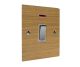 Solo Flat Plate Wood 1G Double Pole 20Amp Rocker Switch with Neon in  Oak with Polished Stainless Rocker and White Trim