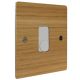 Solo Flat Plate Wood 1 Gang 20Amp Cord Outlet in Oak with White Insert