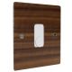 Solo Flat Plate Wood 1 Gang 20Amp Cord Outlet in Walnut with White Insert