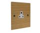 Solo Flat Plate Wood 1Gang 2Amp Unswitched Socket in  Oak with White Insert