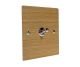 Solo Flat Plate Wood 1 Gang Intermediate (3way switching)Toggle Switch in  Oak with Polished Stainless Toggle