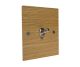 Solo Flat Plate Wood 1 Gang Intermediate  (3way switching)Toggle Switch in  Oak with Satin Stainless Toggle