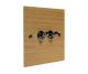 Solo Flat Plate Wood 2 Gang 2Way 10Amp  Toggle Switch in  Oak with Black Nickel Toggle