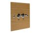 Solo Flat Plate Wood 2 Gang Intermediate (3way switching) Toggle Switch in  Oak with Polished Stainless Toggle