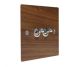 Walnut Flat Plate Wood 2 Gang Intermediate (3way switching)Toggle Switch with Satin Stainless Toggle