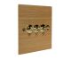 Solo Flat Plate Wood 3 Gang 2Way 10Amp  Toggle Switch in  Oak with Polished Brass  Toggle